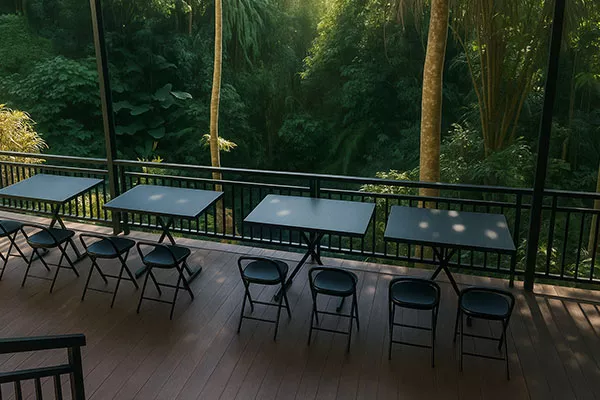 Jungle Hideaway Villas Chair in Front of Jungle